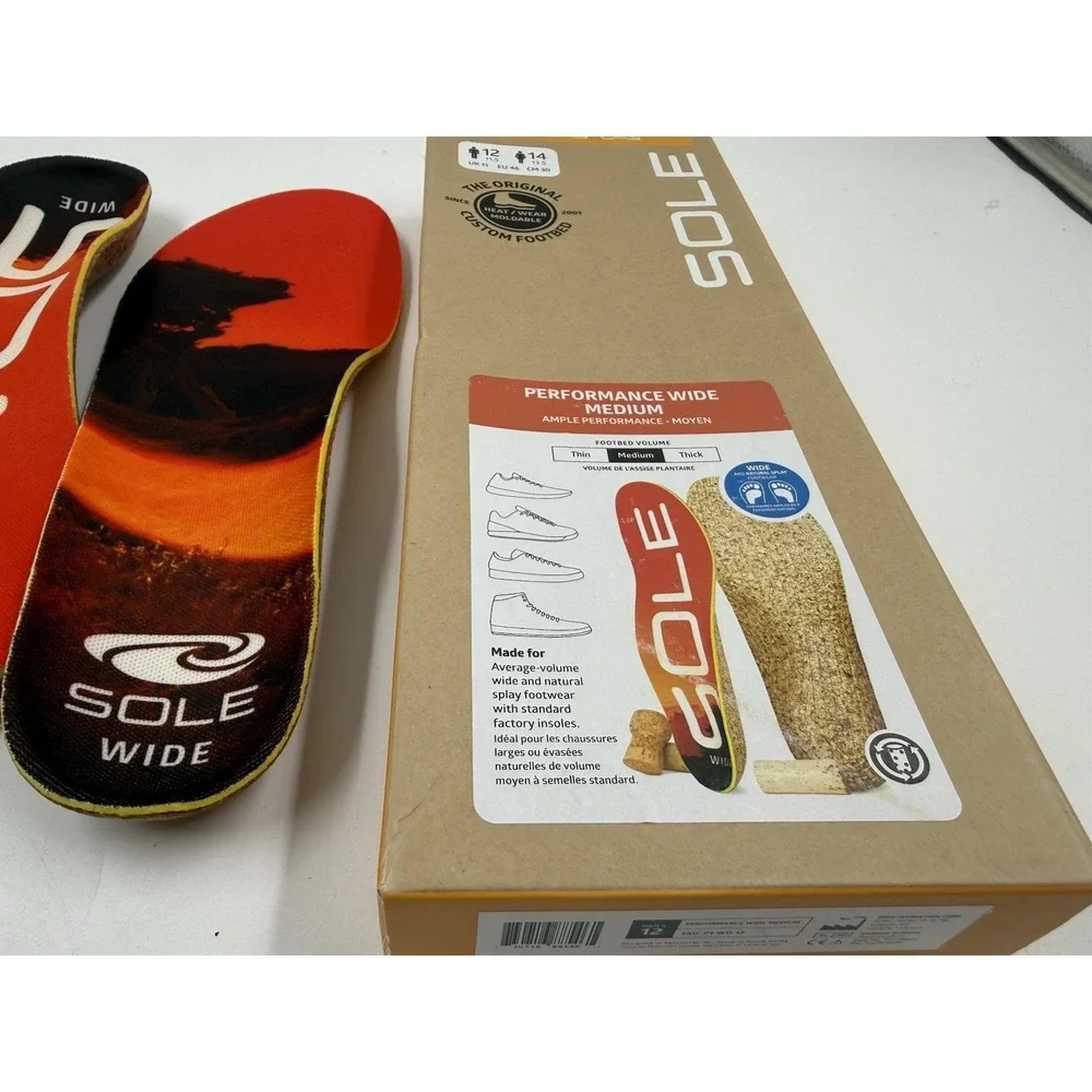 Sole Performance Thin NEW! Corkbed‎ Insoles M 12 /W 14